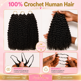 100% Human Hair Burmese Curly Crochet Hair Extensions | Feather Crochet Hair for Natural Braids