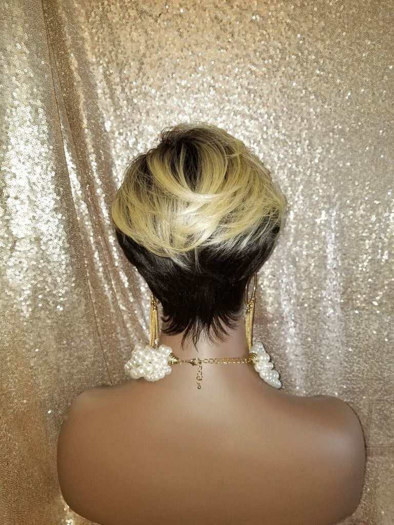 Short Pixie Cut with Bangs Full Cap Premium Fiber Wig - Beauty Blessing Wigs & Hair Extensions Boutique