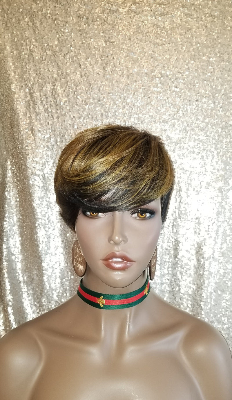 Pixie Short Cut Layered Bang Style Hair Premium Fiber Wig Vogue Hair - Beauty Blessing Wigs & Hair Extensions Boutique