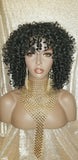 Curly Kinky Spiral Curl Wig  New Fashion Black Premium Fiber Wig Very Natural Look - Beauty Blessing Wigs & Hair Extensions Boutique