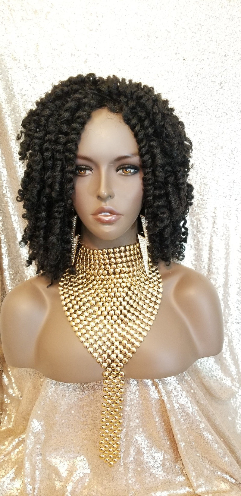 Kinky Twist Out Bouncy Bob Style Premium Fiber Full Cap Wig - Beauty Blessing Wigs & Hair Extensions Boutique