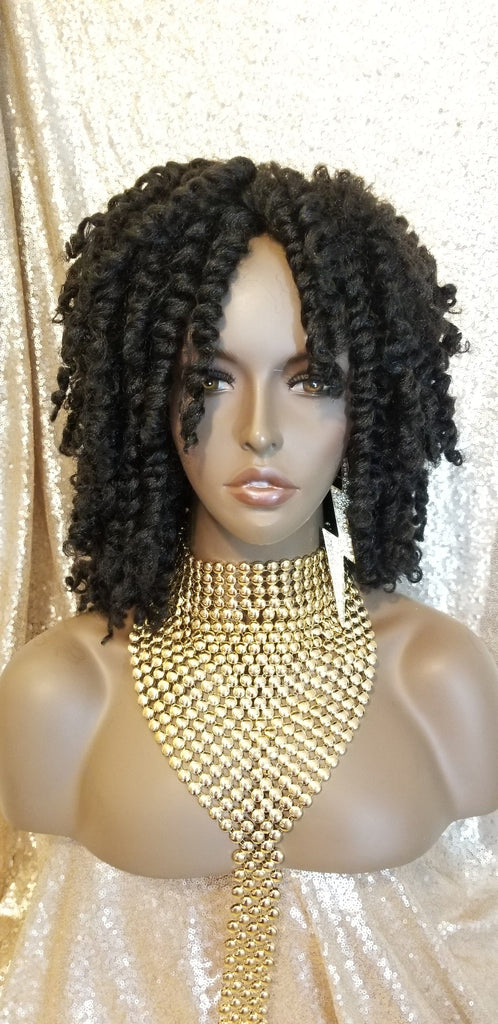 Kinky Twist Out Bouncy Bob Style Premium Fiber Full Cap Wig - Beauty Blessing Wigs & Hair Extensions Boutique