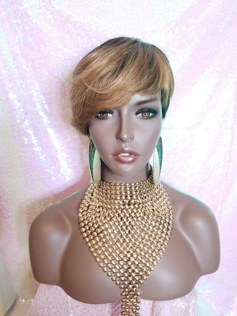 Pixie Cut Swoop Layered Bang Style Remy Human Hair Wig - Beauty Blessing Wigs & Hair Extensions Boutique