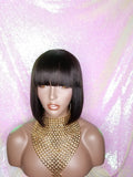 Short Bob Bang Style Brazilian Remy 100% Human Hair Wig - Beauty Blessing Wigs & Hair Extensions Boutique