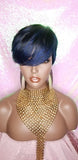 WIG Pixie Short Cut Layered Bang Style Hair Wig Fashion Blue Hair Wig - Beauty Blessing Wigs & Hair Extensions Boutique