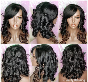 Duby Curl Silky Brazilian Remy 100%Human Hair Lace Wig - Beauty Blessing Wigs & Hair Extensions Boutique