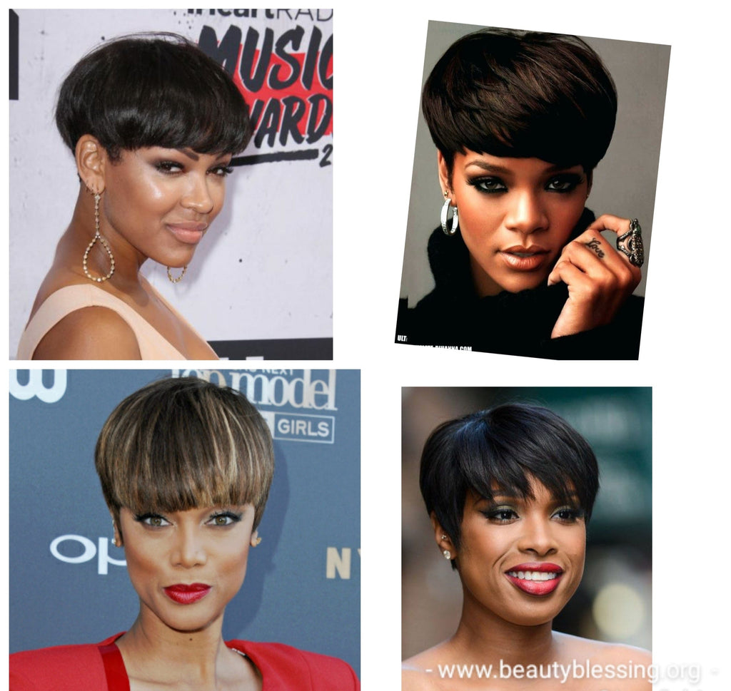 Celebrity Inspired Style Mushroom Pixie Cut Brazilian Remy 100%Human Hair Wig - Beauty Blessing Wigs & Hair Extensions Boutique