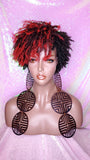 Wig Afrocentric Short Kinky Curly Coil  Coily Twist Dread Lock Natural Style Red Hair Wig - Beauty Blessing Wigs & Hair Extensions Boutique