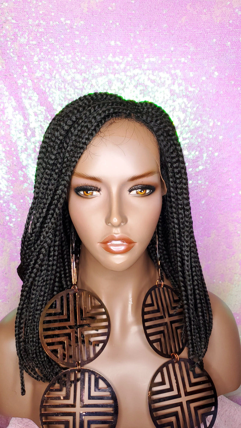 Box Braid Bob Lace Wig Flexible Parting Bob Lace Wig Premium Fiber - Beauty Blessing Wigs & Hair Extensions Boutique