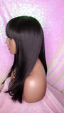 Bang Wigs Straight Hair Human Hair Blend Glueless Wig Natural Texture Hair - Beauty Blessing Wigs & Hair Extensions Boutique