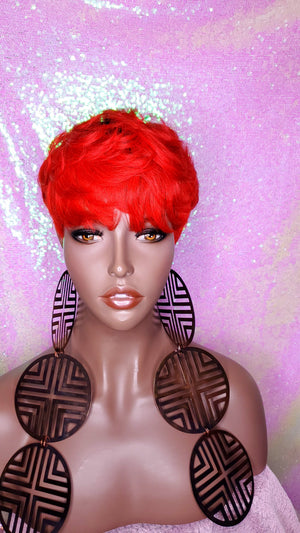 Red Choopy Pixie Cut Peruvian Remy Human Hair Wig - Beauty Blessing Wigs & Hair Extensions Boutique