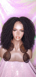 Messy Bohemian Afro Kinky Coil Curly Natural Hair Lace Front Wig Premium Fiber Goddess Curl Hair Wig - Beauty Blessing Wigs & Hair Extensions Boutique