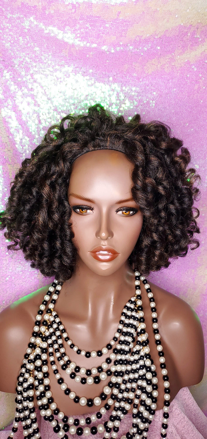 Half Wig Kinky Afro Roller Set Curl Premium Fiber Half Wig - Beauty Blessing Wigs & Hair Extensions Boutique
