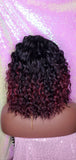 Deep Wave Lace Wig Glueless Lace Wig Burgundy Hair Premium Fiber Wig - Beauty Blessing Wigs & Hair Extensions Boutique