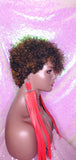 Razor Pixie Cut Corkscrew Bohemian Peruvian Remy 100% Human Hair Wig Black Auburn Color Hair Wig - Beauty Blessing Wigs & Hair Extensions Boutique
