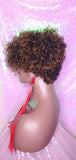 Razor Pixie Cut Corkscrew Bohemian Peruvian Remy 100% Human Hair Wig Black Auburn Color Hair Wig - Beauty Blessing Wigs & Hair Extensions Boutique
