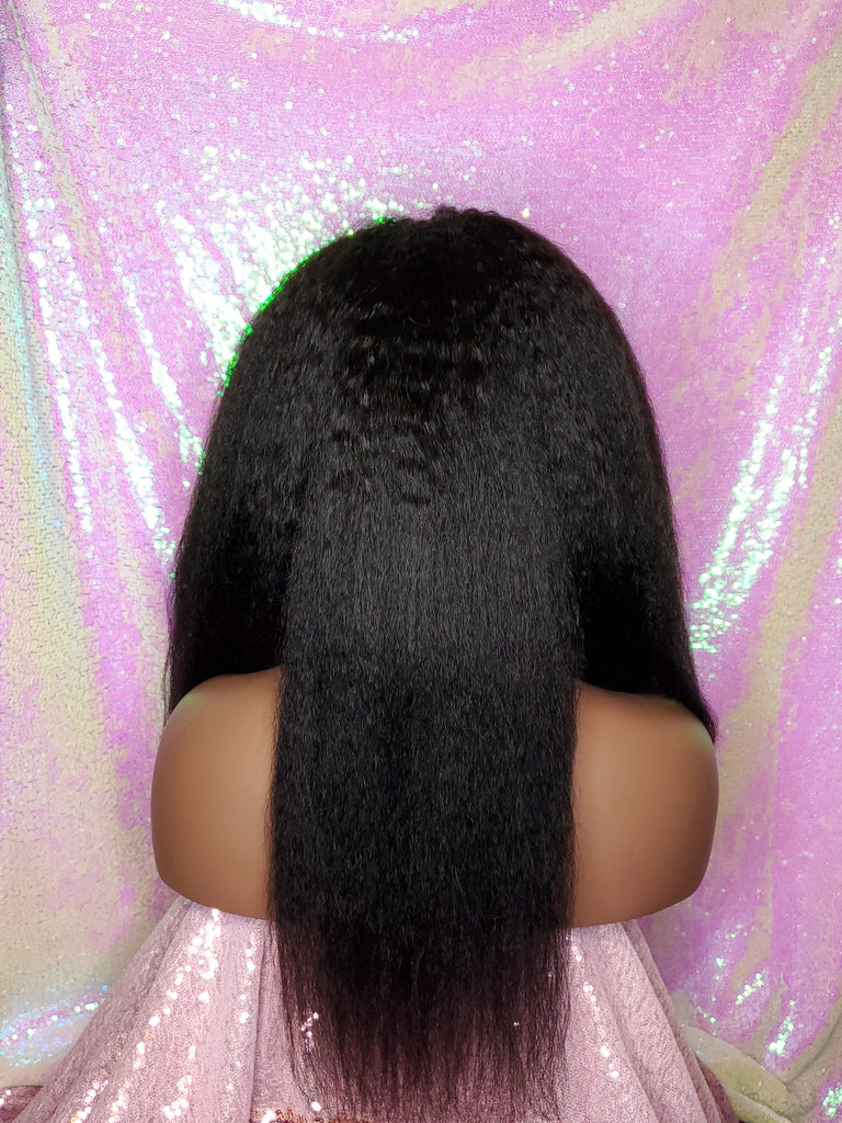 Half Wig Indian Remy 100% Human Hair Coarse Yaki Kinky Straight Half Wig African Hair Headband Wig - Beauty Blessing Wigs & Hair Extensions Boutique