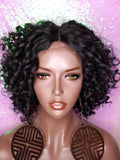 Short Bob Kinky Afro Curl Lace Front Wig Small Wand Curl Bob Natural Yaki Texture Bob Wig Glueless Preplucked Lace Wig - Beauty Blessing Wigs & Hair Extensions Boutique