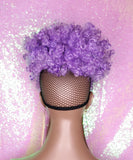 Purple Hair Curly Ponytail Afro Kinky Puff Bangs Ponytail with Bangs - Beauty Blessing Wigs & Hair Extensions Boutique