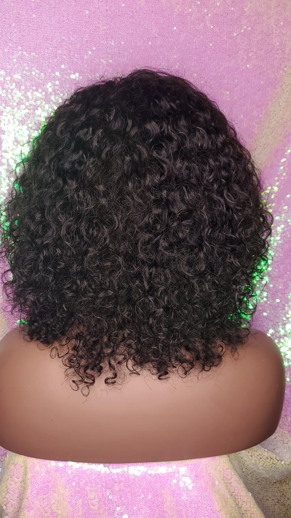 Jerry Curl Bob Brazilian Remy 100% Human Hair Lace Front Wig 4×4 Flexible Parting Bob Hair Bohemian Curly Wig - Beauty Blessing Wigs & Hair Extensions Boutique