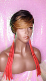 Pixie Short Cut Swoop Bang Layered Bang Style Hair Wig Vogue Fashion Brown Strawberry Blonde Bang Hair Wig - Beauty Blessing Wigs & Hair Extensions Boutique