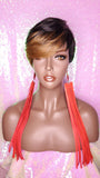 Pixie Short Cut Swoop Bang Layered Bang Style Hair Wig Vogue Fashion Brown Strawberry Blonde Bang Hair Wig - Beauty Blessing Wigs & Hair Extensions Boutique