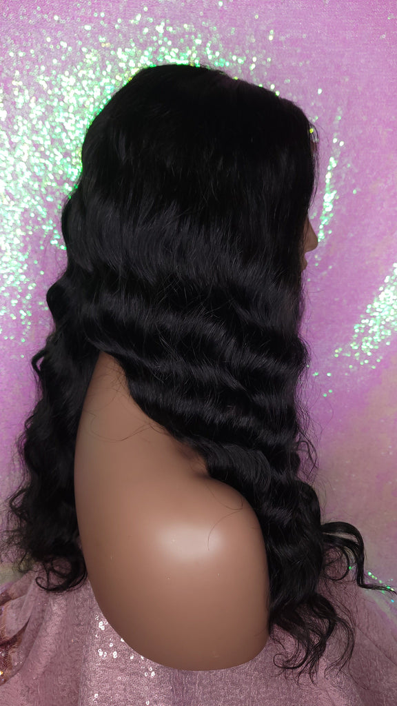 Deep Wave Hair Brazilian Remy Human Hair Natural Loose Wave Hair Lace Front Wig Preplucked Lace Front Wig Glueless Wig - Beauty Blessing Wigs & Hair Extensions Boutique
