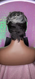 Platinum Gray Hair BrazilianRemy 100% Human Hair Pixie Cut Remy Human Hair Wig Razor Cut Ombre Gray Silver Platinum Wig - Beauty Blessing Wigs & Hair Extensions Boutique
