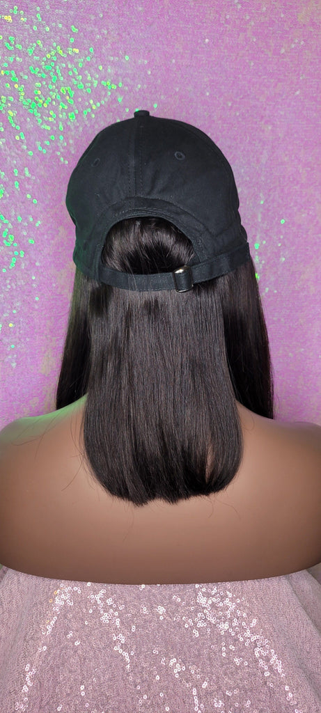 Brazilian Remy Human Hair Straight Virgin Hair Baseball Hat Baseball Cap Wig Soft Luxurious Bob Hair Cap Wig 10A grade Hair - Beauty Blessing Wigs & Hair Extensions Boutique