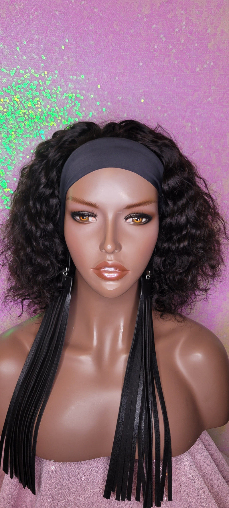 Head band Wig Short Bob Water Wave Brazilian Remy 100% Human Hair Natural Hair Half Wig Hair Wrap Headband Wig Affordable - Beauty Blessing Wigs & Hair Extensions Boutique