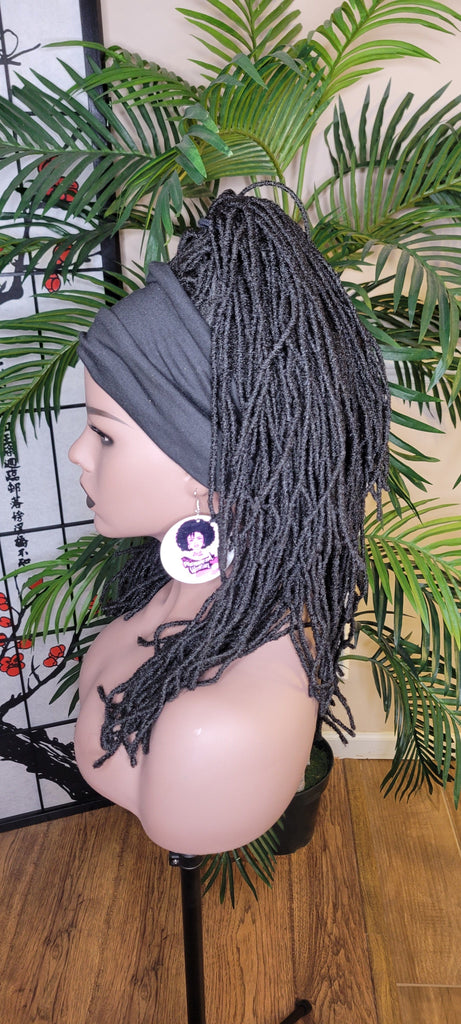Dreadlocks Wig Head band Wig Dreads Natural Hair Sisterlocks Wig Hair Wrap Locs r - Beauty Blessing Wigs & Hair Extensions Boutique