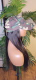 Baseball Cap Brazilian Remy  100% Human Hair Straight Hair Wig Camo Hat Camouflage Cap Wig Soft Luxurious Hair