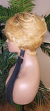 Blonde Hair Brazilian Remy 100% Human Hair Pixie Cut Remy Human Hair Wig Razor Cut Ombre Strawberry Blonde Honey Blonde Hair Wig