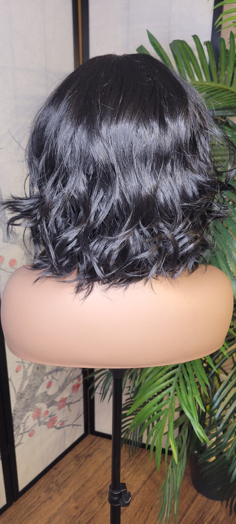 Glueless Lace Front Wig Loose Wave Bob Hairstyle Heat Resistant Fiber Hair Wig