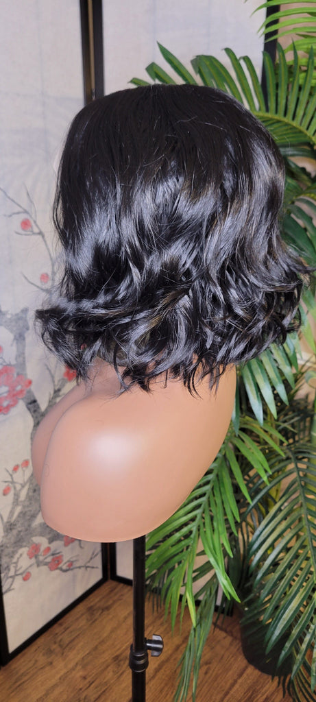 Glueless Lace Front Wig Loose Wave Bob Hairstyle Heat Resistant Fiber Hair Wig