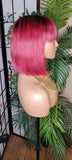 Short Bob Style Bang Brazilian Remy 100% Human Hair Wig Wig - Beauty Blessing Wigs & Hair Extensions Boutique