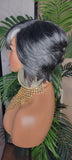 Dark Salt & Pepper Gray Tone Pixie Bob Cut Layered Brazilian Remy Human Hair Wig - Beauty Blessing Wigs & Hair Extensions Boutique