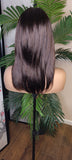 Brazilian Remy 100% Human Hair Straight Wrap Style Layered Swoop Bang Full Cap Wig Fashion Hair Wig