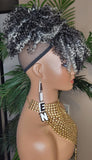 Hair Ponytail Afro Kinky Straw Curls Bangs Ponytail Afro Hair Bun and Bang Ombre Gray Hair Color Ponytail 2pc Hair Peice