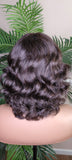 Deep Curl Natural Wave Pixie Short Bob Brazilian Remy Remy 100% Human Hair with Bangs Big Barrel Body Curl Hair Wig