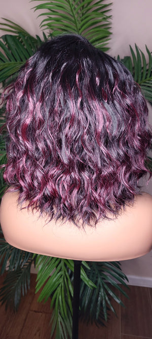 Loose Wave Hair Natural Wave Hair Lace Wig Fashion Hair Wig Burgundy Colored Hair  Glueless Wig