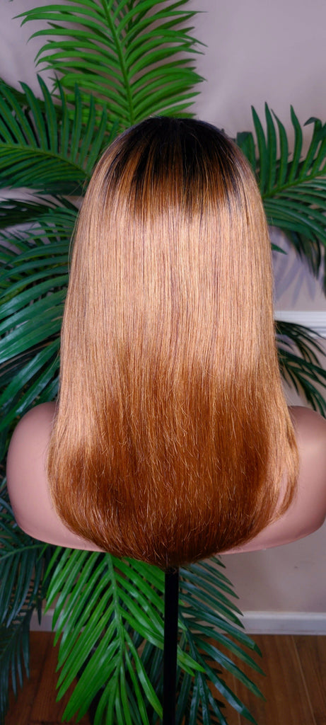 Auburn Hair Color Bob Short China Bang Wig Remy 100% Human Hair Wig Razor Cut Bob Hairstyle Protective Style Cap Wig