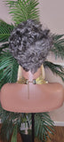 Gray Hair Wig Pixie Cut Celebrity Inspired Style Wig Pixie Salt Pepper Hair Color Curl 100% Remy Human Hair Wig