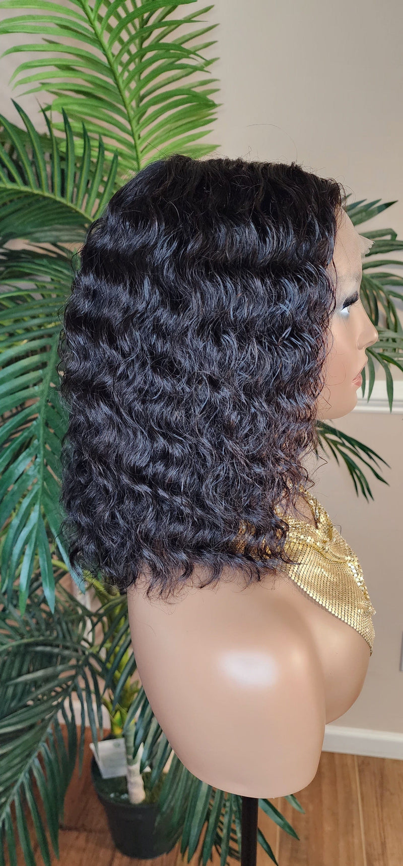 Deep Curly Bob Hair Wig Brazilian Remy 100% Human Hair Lace Front Wig Glueless Lace Wig - Beauty Blessings LLC