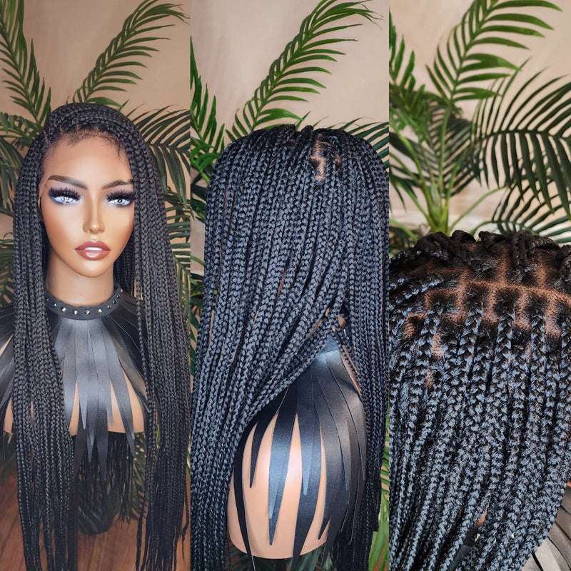 Box Braids HD Lace Gluless Lace Front Wig Braided Flexible Lace Wig - Beauty Blessings LLC