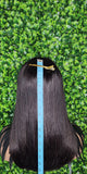 Swoop Bang Hair Wig Brazilian Virgin Remy 100% Human Hair Wig Long Bob Hairstyle Wig Feather Bang Wig