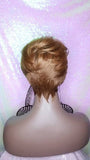 Swoop Bang Pixie Cut Ombre Pixie Wig Short Cut Strawberry Blonde Auburn Gold Wigs