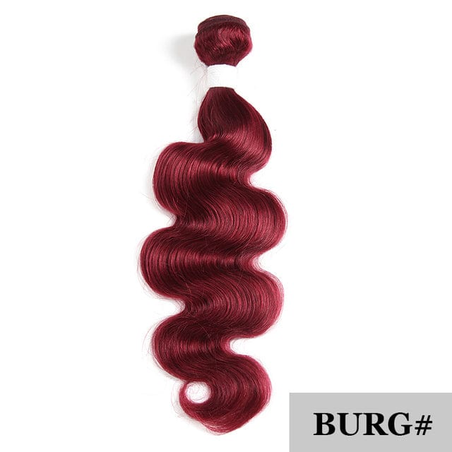 Burgundy Red Brown Blonde Hair Color Human Hair Bundles Brazilian Remy Body Wave Human Hair Extension 8-26 Inch - Beauty Blessings LLC