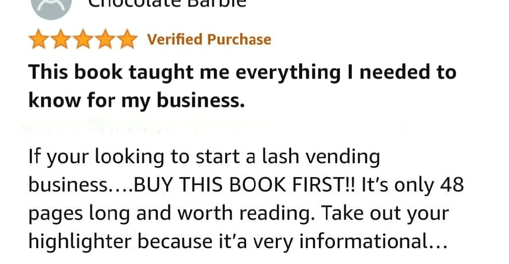 PAPERBACK- Eyelash Vending Machine Book- How I Started An Eyelash Vending Machine Business- Eyelashes - Eyelash Business-Lash Vending Machine - Beauty Blessing Wigs & Hair Extensions Boutique