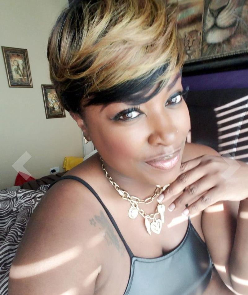 Short Pixie Cut with Bangs Full Cap Premium Fiber Wig - Beauty Blessing Wigs & Hair Extensions Boutique